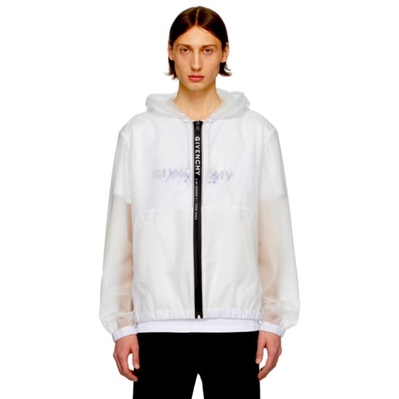 New GIVENCHY White Transparent Windbreaker Jacket